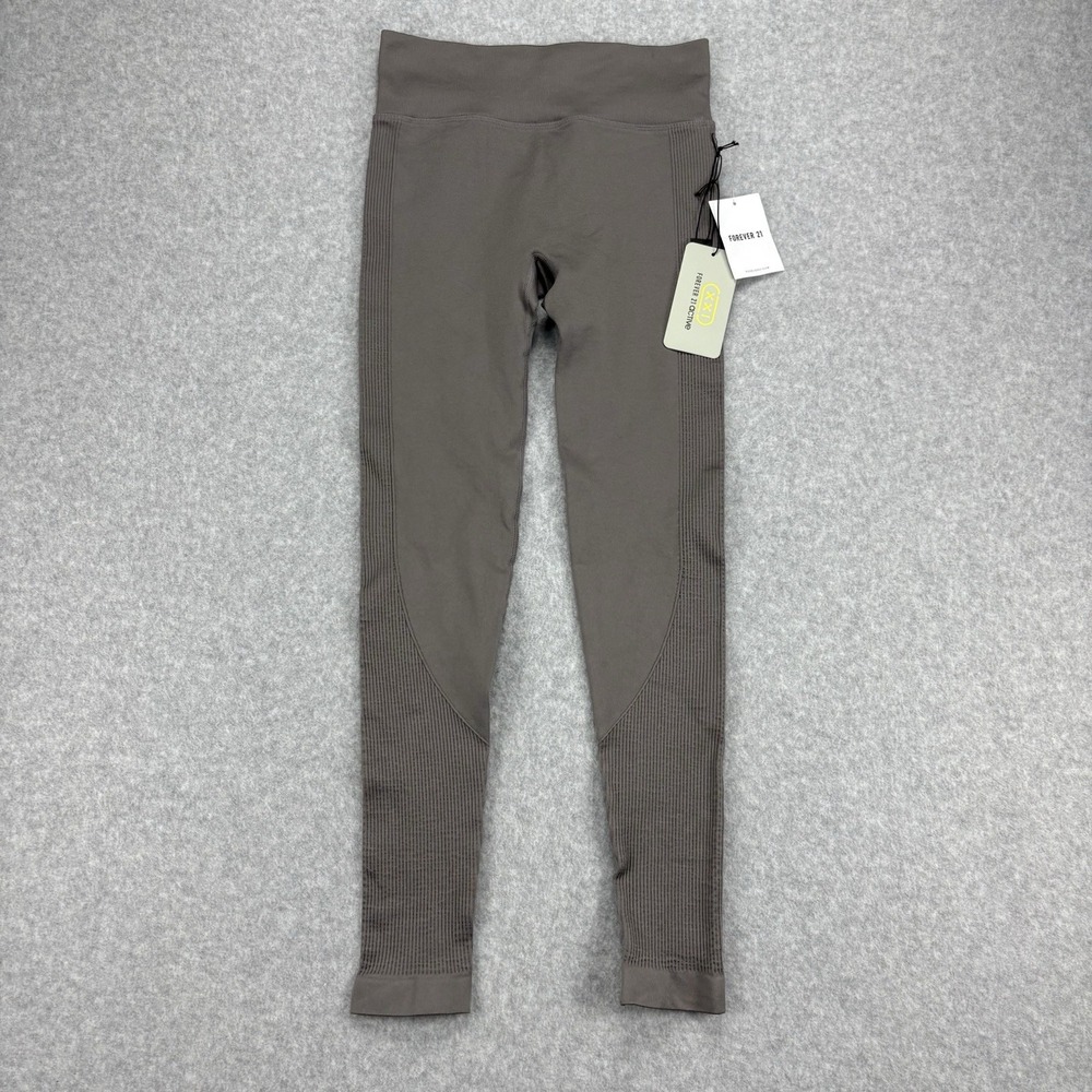 Forever 21 Leggings Womens Small Gray Active Seamless Ribbed Training High Waist